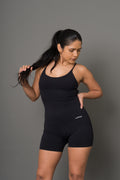Enterizo short espalda cruzada NEGRO