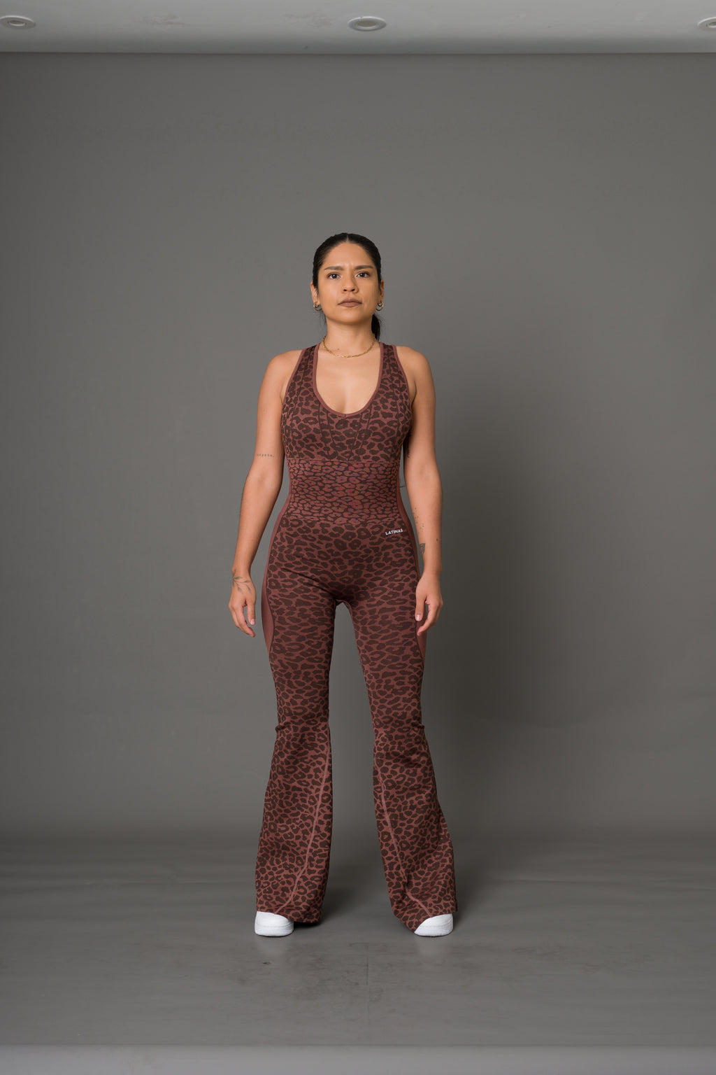Enterizo print marron flare