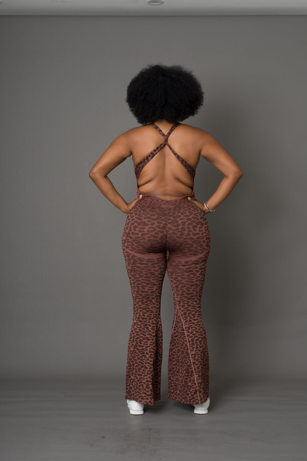 Enterizo print marron flare