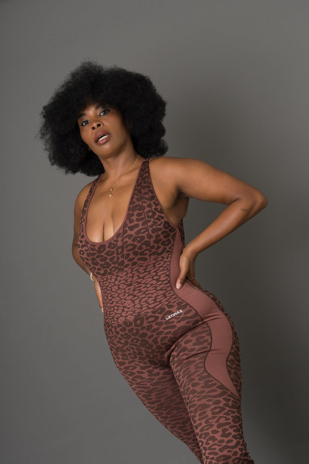 Enterizo print marron flare